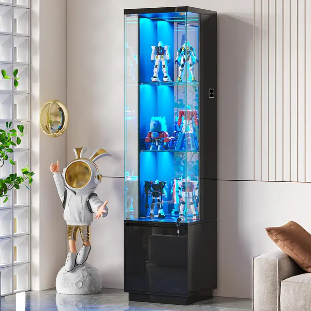 lvifur vitrina cristal led vertical