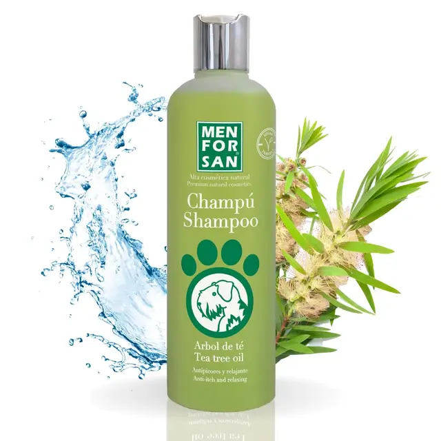 MENFORSAN Champú Árbol de Té para Perros | Acción Anti Picores y Anti Hongos | Previene la aparición de piojos | No Daña el Pelaje | 300 ml