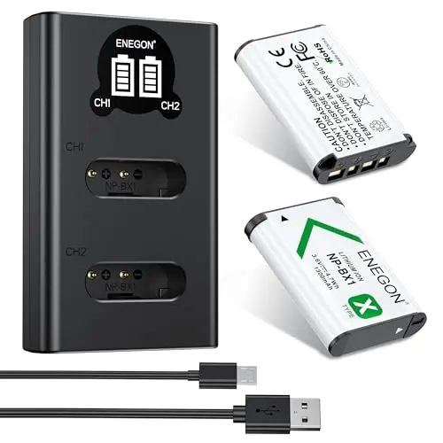 enegon np-bx1 kit 2 baterías + cargador