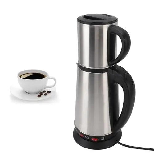 ZJchao Máquina de té tradicional turca, tetera eléctrica de acero inoidable con calefacción oculta para elaboración perfecta y sabor intenso