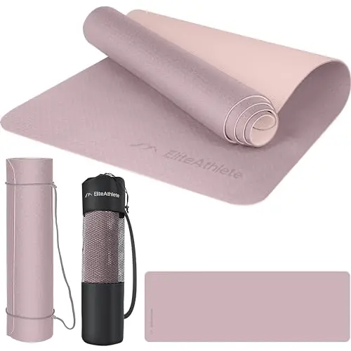 EliteAthlete Esterilla de yoga – Esterilla deportiva – Esterilla de gimnasia acolchada y antideslizante para fitness, pilates – Esterilla de yoga – 183 cm x 61 cm x 0,6 cm – Esterilla de entrenamiento