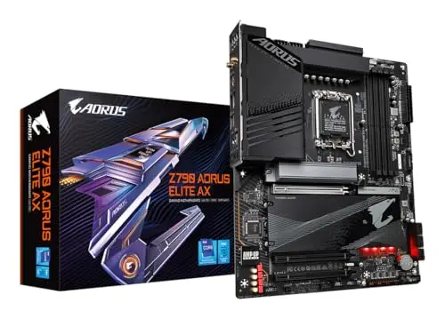GIGABYTE Z790 AORUS Elite AX Placa Base - Soporta CPUs Intel Core de 14ª generación, 16*+2+1 Fases de VRM Digital, hasta 7600MHz DDR5 (OC), 4xPCIe 4.0 M.2, Wi-Fi 6E, LAN de 2.5GbE, USB 3.2 Gen 2x2