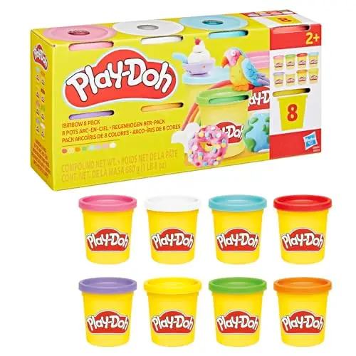 play-doh pack 8 botes arcoíris