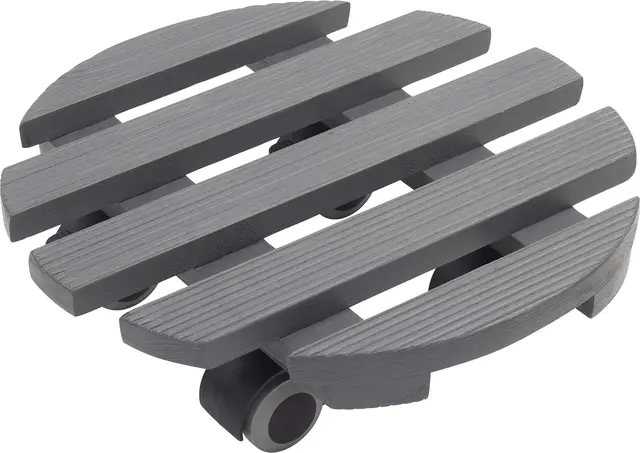 Metafranc 825240 - Rodillo para Plantas (diámetro de 300 mm, Capacidad de Carga de 60 kg, Placa de Pino estriada, Ruedas TPE con 2 Cierres, Ruedas de TPE con 2 Cierres), Color Gris