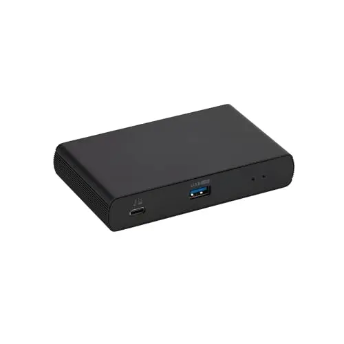Amazon Basics Estación de Acoplamiento Compatible con Thunderbolt 4/USB4, 3 TBT4 en Bajada (Pantalla Dual), 1 USB A 3.1, EU, Negro, 12,16 x 7,21 x 2,16 cm