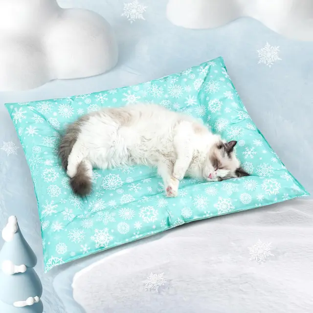 Pawtasy Alfombrilla Refrescante para Perros y Gatos Manta refrescante Perro Cama refrigerante Alfombra colchoneta Fria de Verano Fresca para Mascotas pequeños S 56 x 66 cm