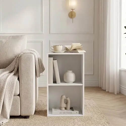 Vida Designs Estantería Oxford de 2 Niveles, estantería de Madera Blanca, Mueble de Oficina, Sala de Estar