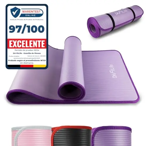 DH FitLife Esterilla de entrenamiento, esterilla deportiva, 183 x 61 x 1 cm, esterilla de gimnasia extra resistente, esterilla de yoga antideslizante y gruesa, alfombrilla de entrenamiento