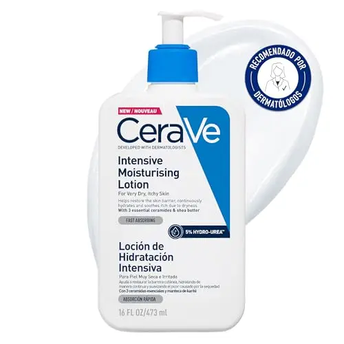 CeraVe Loción Hidratante Intensiva, Para Pieles Muy Secas e Irritadas, Restaura la Barrera Protectora, Enriquecida con Ceramidas Esenciales y Manteca de Karité