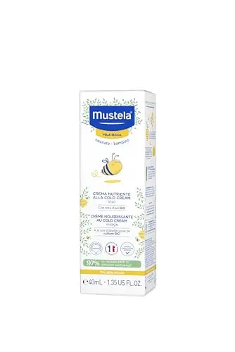 Mustela Crema Facial Nutritiva CC, Cold Cream Natural, Manteca de Karité, Rostro, Bebés y Toda la Familia - Hidratante Diaria, Específica para Pieles Secas, 97% Ingredientes de Origen Natural (40ml)