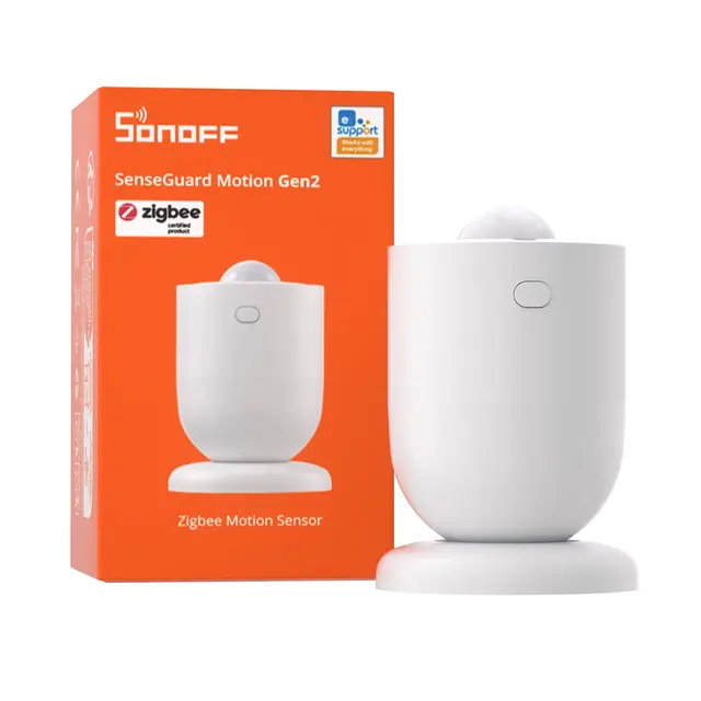 SONOFF SenseGuard SNZB-03PR2 Sensor de Movimiento Zigbee con Sensor de luz para Control de iluminación, Sistema de Alarma y automatización Smart Home, Compatible con Home Assistant, Alexa SmartThings