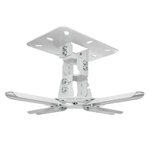 XINLEI Soporte Proyector Techo, Inclinable +-15° Rotación de 360° hasta 13.6kg/30lbs, Soporte Proyector Pared (Blanco) - PR14W