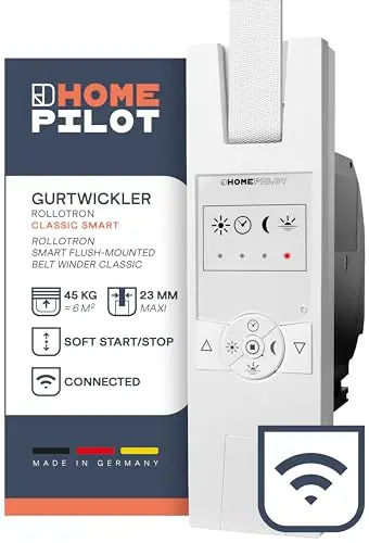 HOMEPILOT - Enrollador cinta RolloTron Classic Smart | Control cómodo persianas. Accesorio persianas Smart Home - ¡instalación posterior! Capacidad carga: 45 kg