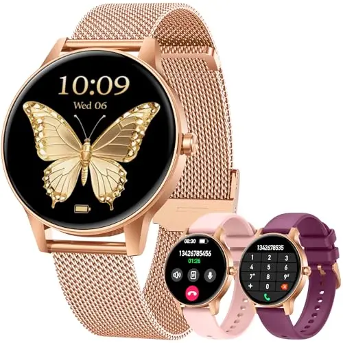 Reloj Inteligente Mujer Smartwatch con Llamada:1.27" TFT Smart Watch 280mAh Bluetooth IP68 Impermeable con Frecuencia Cardíaca SpO2 Sangre Presión Arterial Monitor Sueño 110+Deportivo para Android iOS