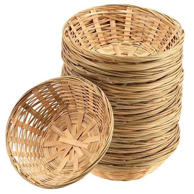 jeuihau 12 cestas bambú pan redondas
