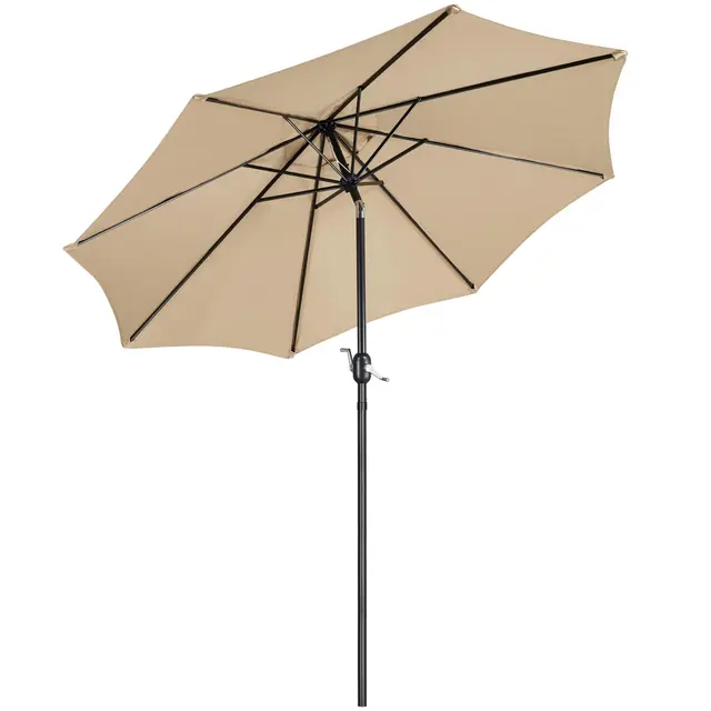 Yaheetech Parasol Sombrilla Jardín 230cm/270cm Inclinable Impermeable Protección UV Sombrilla Terraza Exterior Piscina Patio Balcón con Manivela 270cm Beige