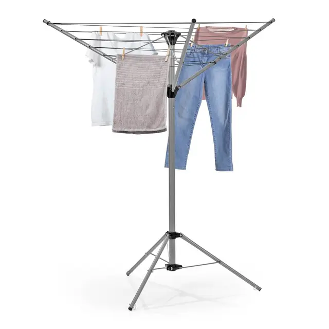 EASYmaxx Secadora rotativa 1600-16m de Longitud de Secado | Tendedero Plegable | Tendedero de Interior y Exterior | Abierto Aprox. 128 x 76 x 144 cm | Secado sin Electricidad
