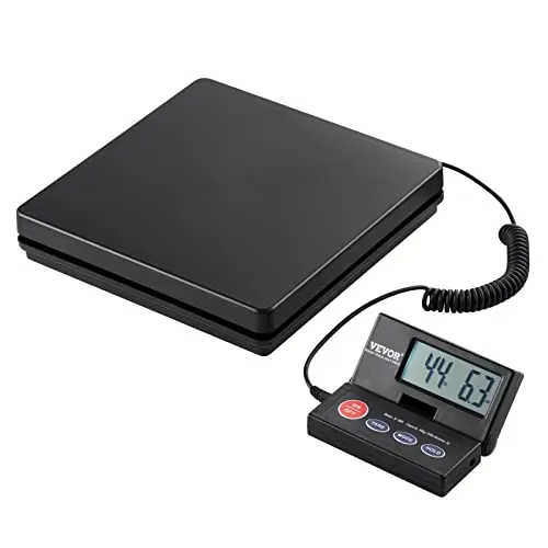 VEVOR Balanza Digital para Envíos Rango de 10g-50kg Báscula para Paquetes Precisión de 2 g Balanza Postal Digital Pantalla LCD Plegable de 90° para Equipajes Alimentada por CA/CC Certificado FCC