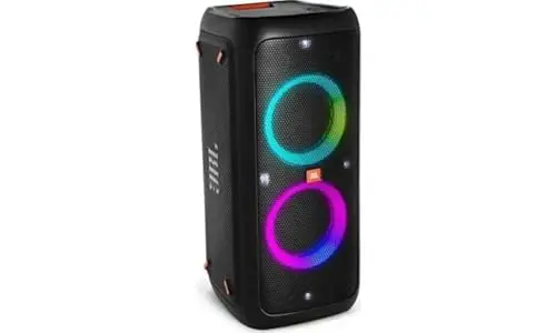 JBL PartyBox 310 - Altavoz inalámbrico Bluetooth para fiesta con iluminación dinámica integrada, modo karaoke, graves potentes y soporte para aplicaciones JBL, en negro