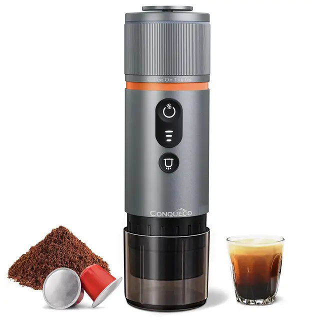 CONQUECO Cafetera Portátil Espresso 12V con Cápsula