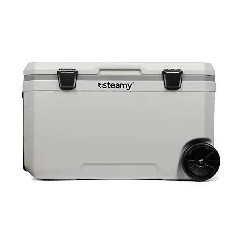 Steamy Marine 70 Nevera Pasiva con Ruedas, 70 litros, Blanco