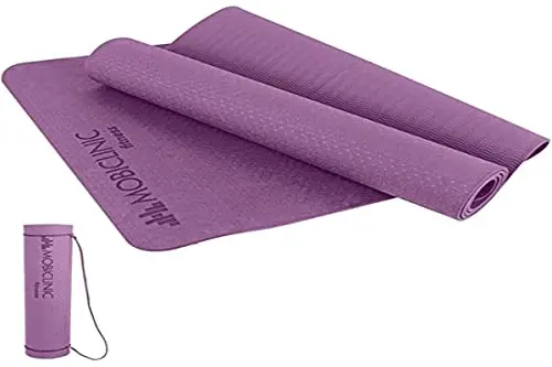 Mobiclinic, Esterilla de yoga, Incluye correa transporte, 6mm grosor, Marca española, Antideslizante, Impermeable, Ecológica, Fitness, Deporte, 181x61x0.6 cm, Lavable, Flexible, Tpe, Morado