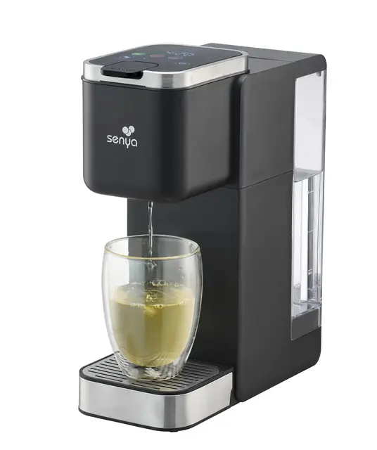 SENYA Tea Time Pro Tetera - Pantalla táctil con 3 tipos de tés y 3 volúmenes - Tetera eléctrica para infusión perfecta para té a granel o bolsita, depósito de 1,2 L, descalcificación automática de