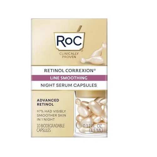 RoC - Retinol Correxion Suavizado de Líneas Suero de Noche - Antiarrugas y Envejecimiento - Hidratante Reafirmante - Cápsulas de 10 piezas