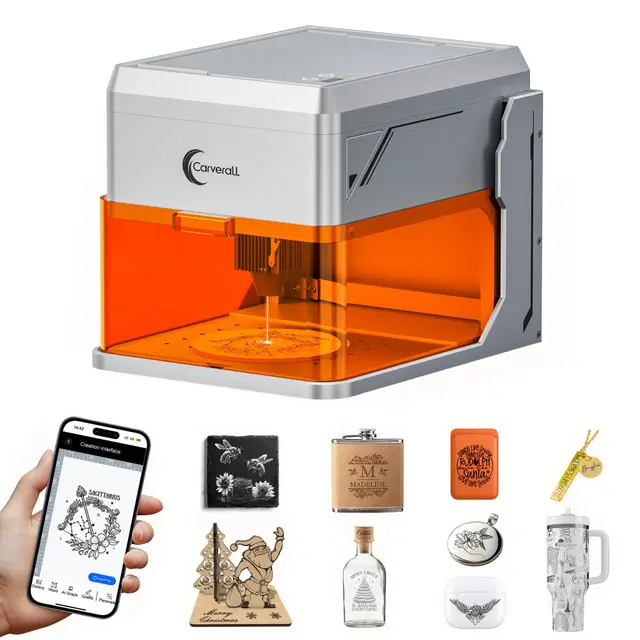 A1 PRO 5W Grabadora Láser Clase 1, Máquina de Grabado Cerrada con Cámara HD, WiFi y Software con IA, Precisión de 0,01 mm, Portátil para Madera, Cuero, Metal y Vidrio