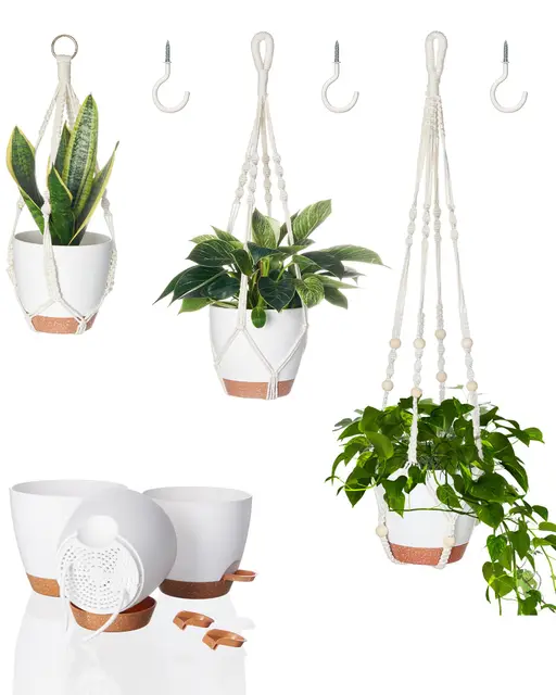 bamworld set 3 maceteros colgantes