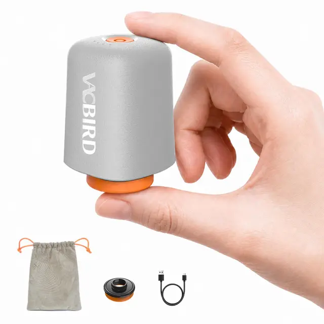 Vacbird Bomba de vacío eléctrica inalámbrica, portátil, succión ultrapotente de 4500 Pa – ideal para comprimir ropa al vacío y espacio en viajes y ahorrar tiempo