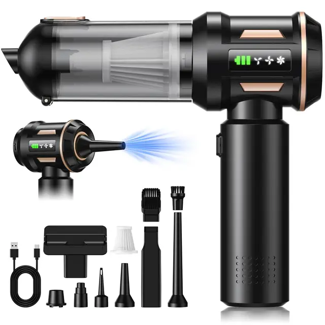 SLOKSFil 2026 Aspiradora de Mano,28000PA Aspiradora Mini 4 en 1 Sin Cable, Autovaciado con un Solo Botón y, 3 Niveles de Succión Motor sin Escobillas, para el/HogarPelos/Animales/Cocina