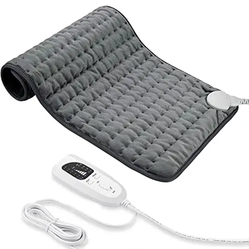 Manta Electrica,Almohadilla TéRmica,Almohadilla De Calefacción EléCtrica Con Apagado AutomáTico Y 6 Temperaturas Almohadilla De Calefacción (Gris Oscuro, 30x60cm)