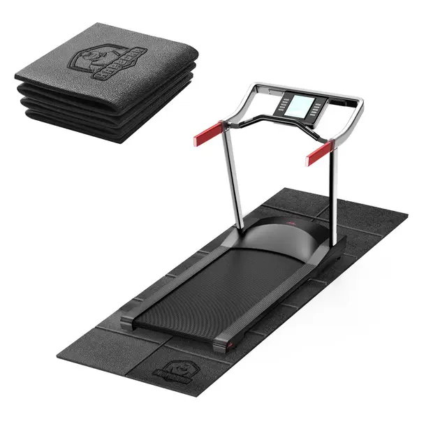 HAPBEAR Esterilla de Yoga Antideslizante Plegable-173×61cm×5mm, Esterilla Fitness PVC Antideslizante 5MM de Tapete para Equipo de Ejercicio, Cintas de Correr, Bicicleta estática, Banco De Pesas