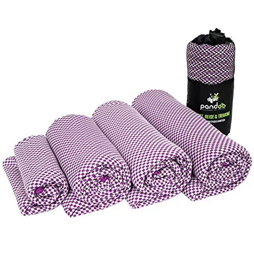 Pandoo Toalla de viaje de bambú ultraligera, muy absorbente, antibacteriana y secado rápido, mejor que las de microfibra habituales, Toalla para deportes, viajes, senderismo y baño, Todos los Tamaños y 5 colores
