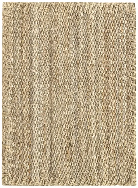 HAMID - Alfombra de Yute Granada 100% Fibra de Yute Natural, Alfombra Suave, Tejida a Mano, Alfombra de Salón, Comedor, Dormitorio, Pasillos, Entrada, Color Natural (70x50cm)