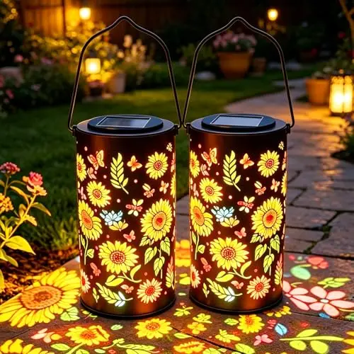 dazztime farolillo solar girasol metal