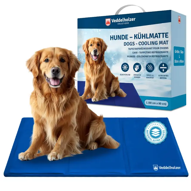Veddelholzer Alfombrilla de refrigeración (L) para Perros Extra Gruesa, Resistente a los arañazos, Auto-refrigerante sin Electricidad, Verano y Viajes, para Perros