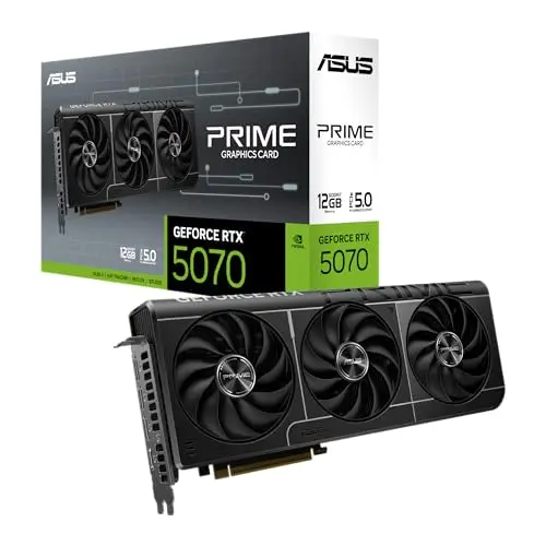 ASUS La tarjeta gráfica Prime GeForce RTX™ 5070 de 12 GB GDDR7 lista para SFF (PCIe® 5.0, 12 GB GDDR7, HDMI®/DP 2.1, 2.5 ranuras, ventiladores Axial-Tech, BIOS dual)
