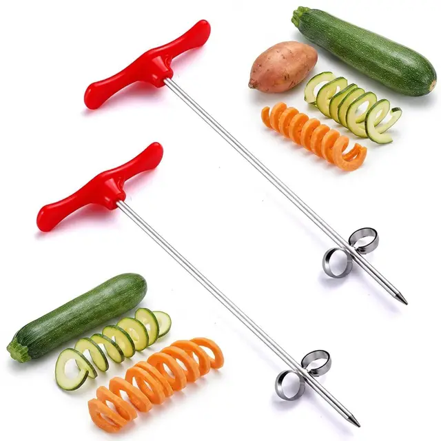 Ousuwo Espiralizador de Verduras Manual Rojo Pack 2 Unidades