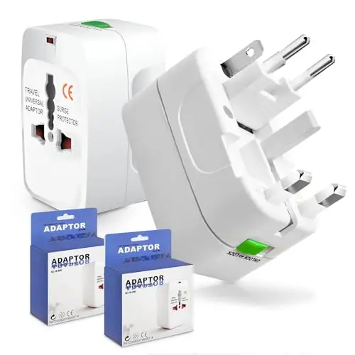 adaptador enchufe universal viaje pack 2