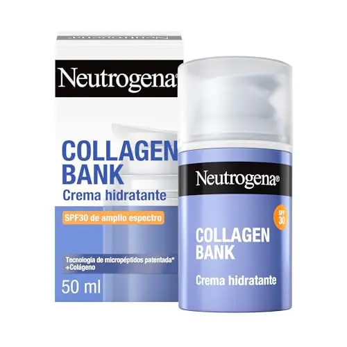 Neutrogena Collagen Bank Crema hidratante facial SPF30 (1 x 50 ml), crema solar anti-edad que preserva el colágeno, para una piel más tersa, apta para rostro y cuello