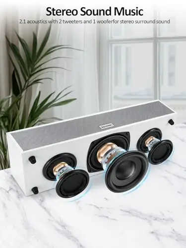 Altavoces para computadora, altavoz para PC con subwoofer, altavoces de escritorio 2.1 con alimentación USB, Bluetooth 5.0 y entrada RCA, altavoces para PC de escritorio, portátiles, fonógrafos(K03)