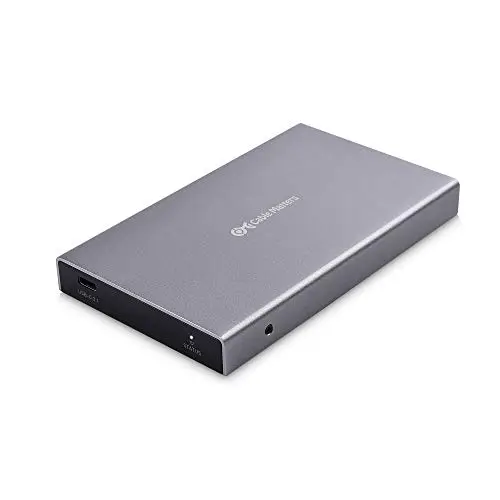 Cable Matters Aluminio 10 Gbps Caja Disco Duro 2.5 USB C SSD (Carcasa Disco Duro Externo USB C HDD 2.5", Caja USB para Disco Duros) con Cables USB C y USB A - Compatible con Puerto Thunderbolt 3