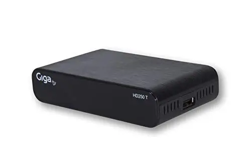 GIGATV HD250. Decodificador TDT - DVB-T T2 H265 HEVC Full HD PVR, USB, HDMI, SCART Euroconector, Sintonizador de TV Digital Terrestre, Receptor Digital Alta Definición Full HD 1080p