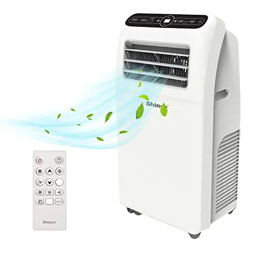 SHINCO 12000BTU Aire Acondicionado Portátil, 3.5kW, Función 3 en 1 con Tubo de Escape, Refrigeración, Deshumidificación y Ventilación, Eco R290