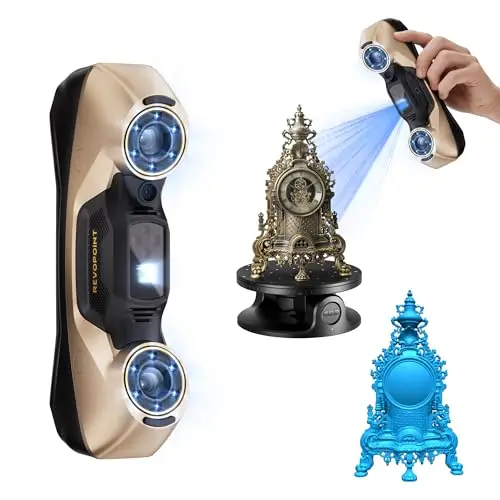 Revopoint MetroY Ultra Escáner 3D, Láser Azul de Precisión de 0,01 mm, Alta Velocidad de 90 FPS, Wi-Fi 6, Escaneo en Exteriores, Escaneo a Todo Color para Ingeniería Inversa e Impresión 3D, Estándar