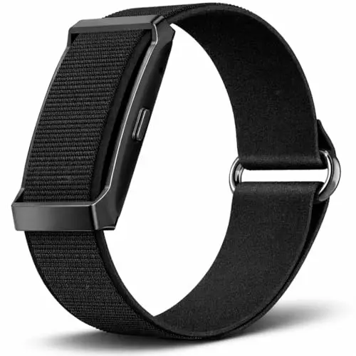 Smart Band, Pulsera Actividad sin Pantalla con GPS, Pulsómetro, SPO₂, Batería +1 Mes de Duración, Monitor Sueño, Notificaciones, Resistente Agua, 2 Correas Negra + Naranja