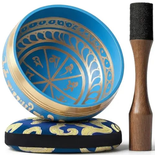 Silent Mind Cuenco Tibetano 10 cm Hecho a Mano con Mazo y Cojín - Sonido puro para meditación y relajación, artesanía de Nepal, ideal para regalo