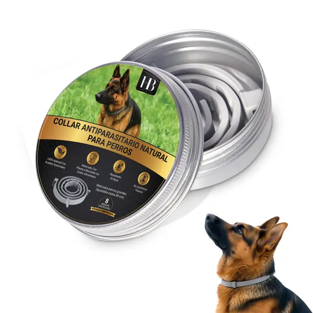 Collar Antiparasitario Perros Natural 8 Meses Seguro y eficaz, Collar para Perro Ajustable 68cm y Resistente al Agua Ideal con Pipetas antiparasitarias Perros Pequeños y Grandes